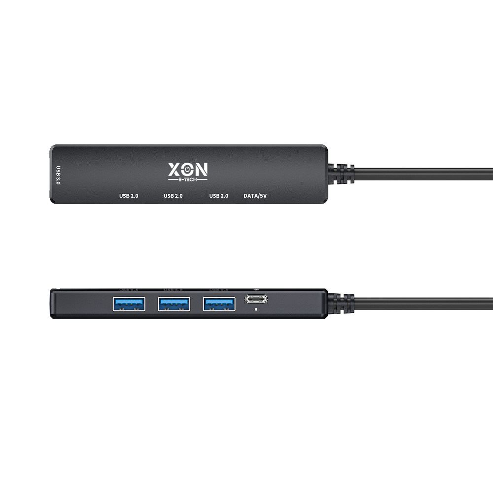 USB-хаб XON SmartHub 5 в 1 USB3.0 (4xUSB3.0 + Type-C) Чорний (UHAHP055300B 5115)