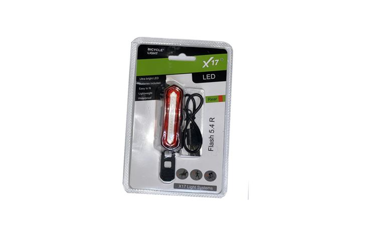 Мигалка X17 Flash 5.4R 2"UltraBrihgtLineLED, USB-Rechargeable, задн. 3 режима, крас.