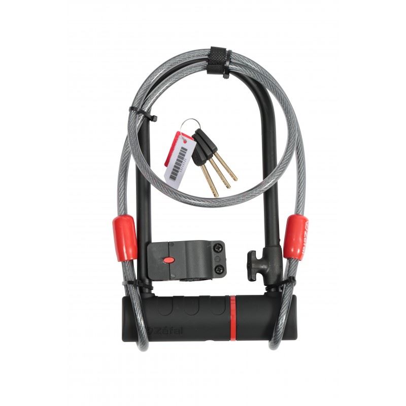 Замок Zefal "K-Traz U17 Cable" вело / мото, (4947B) 14мм, 3 ключа, 115 * 230мм, + кабель 10 * 1200мм, чорний