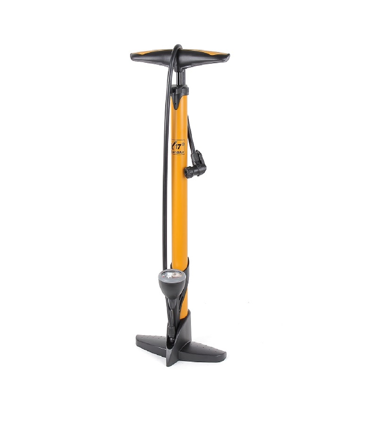 Насос X17 напольный StandAir Steel 24" c манометром schrader/presta, желто-черн.