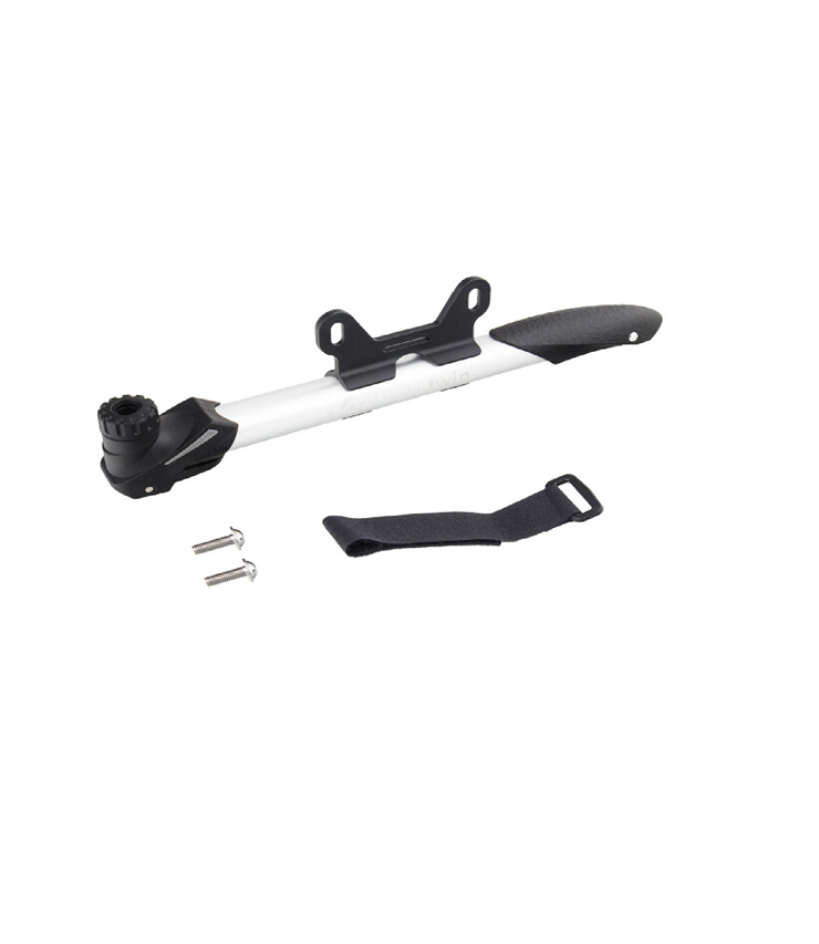 Насос X17 Light Twin алюм. 10" двухтактный, легкий, schrader/presta, серебристо-черн.