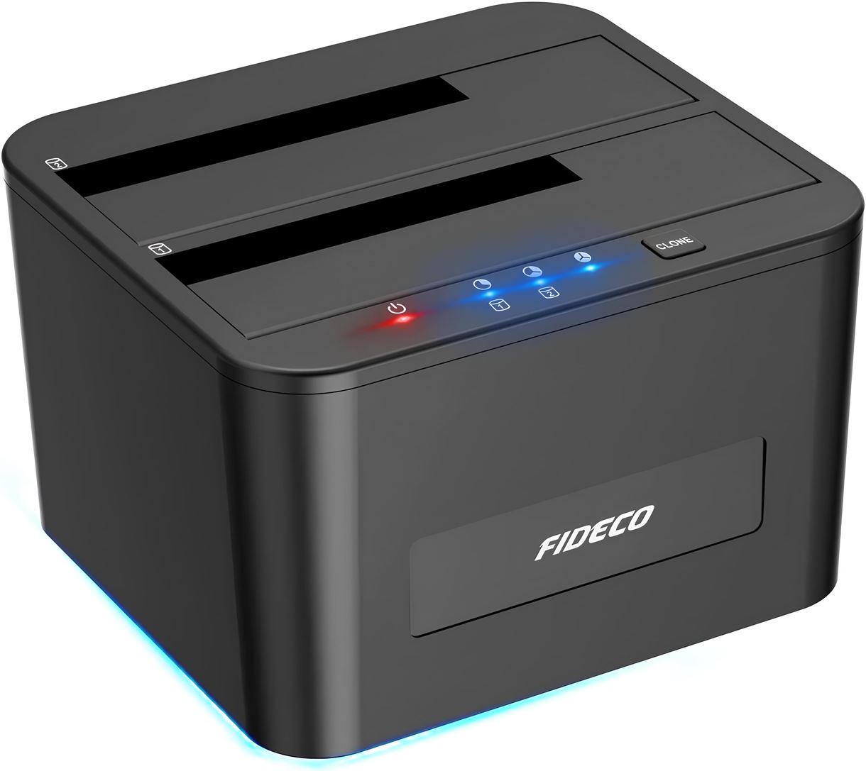 Док-станція клонувальник Fideco для двох HDD 2.5"/3.5" SATA/SSD USB 3.0 (FDS1SA0SA2PB 2605) Чорна