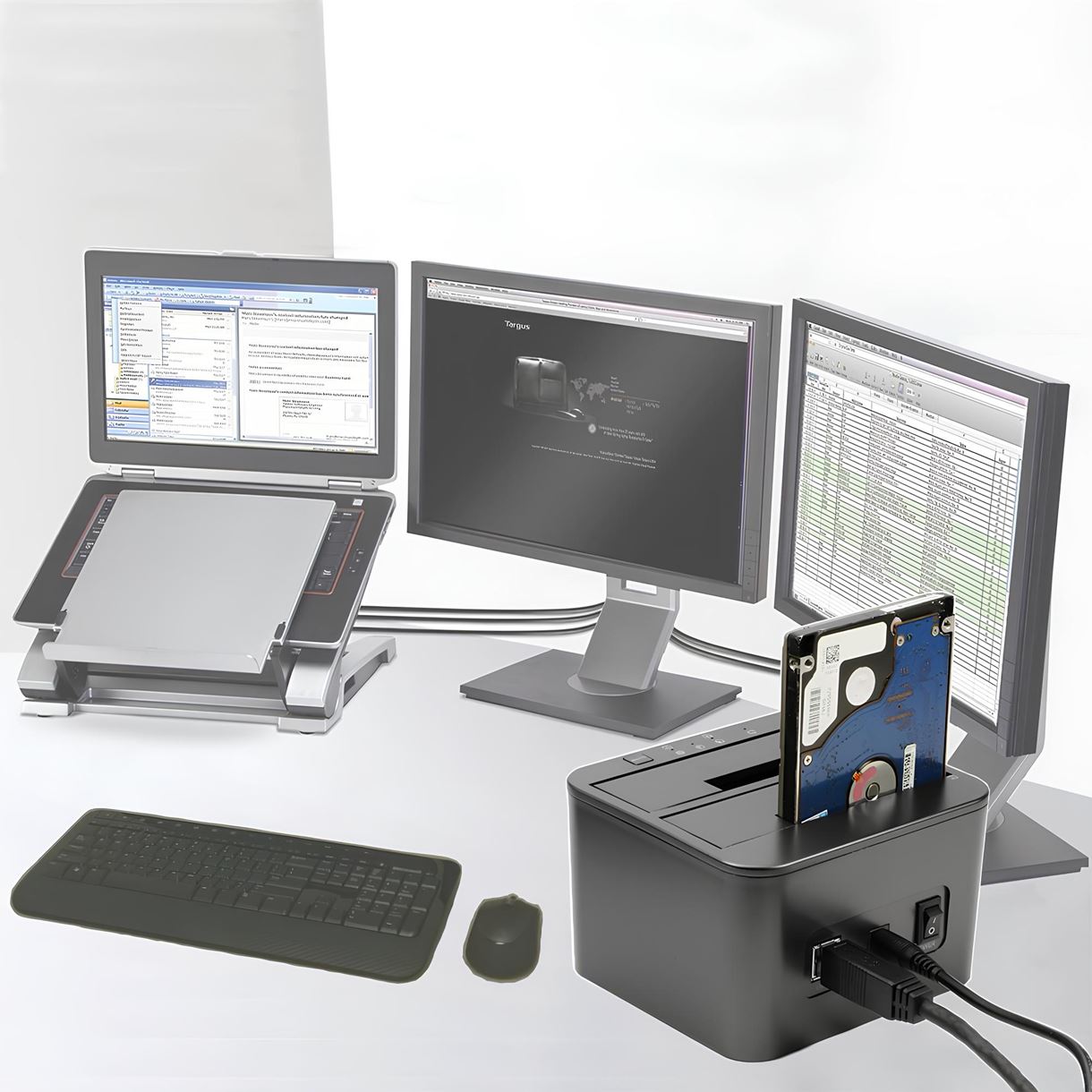 Док-станція клонувальник Fideco для двох HDD 2.5"/3.5" SATA/SSD 3хUSB 3.0 (FDS1SA3SA2PB 2612) Чорна