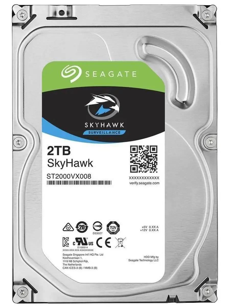 Жесткий диск Seagate SkyHawk Surveillance 2TB 5900rpm 64MB 3.5 SATA III (ST2000VX008 7010) Refurbished