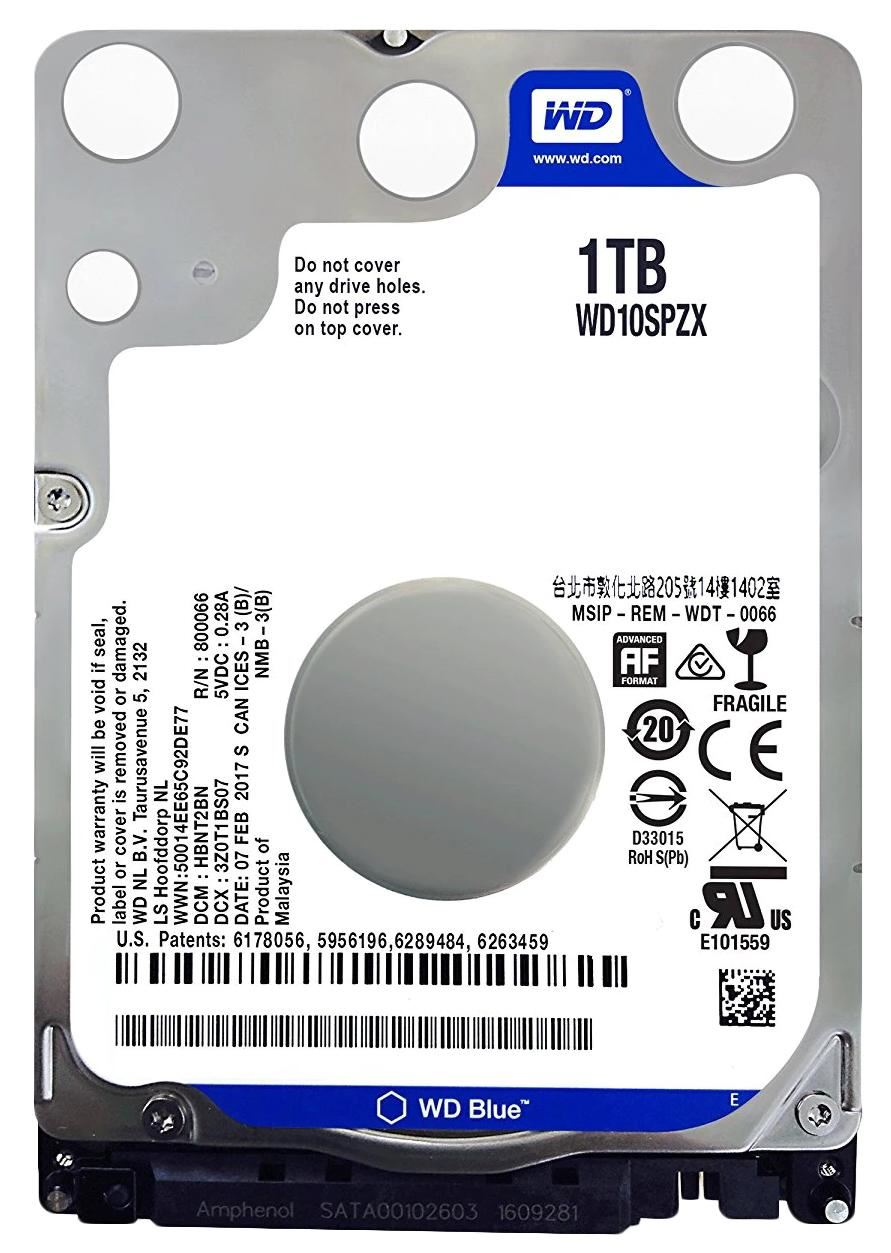Жесткий диск Western Digital Blue 1TB 5400rpm 128MB 2.5 SATA III (WD10SPZX 7034)