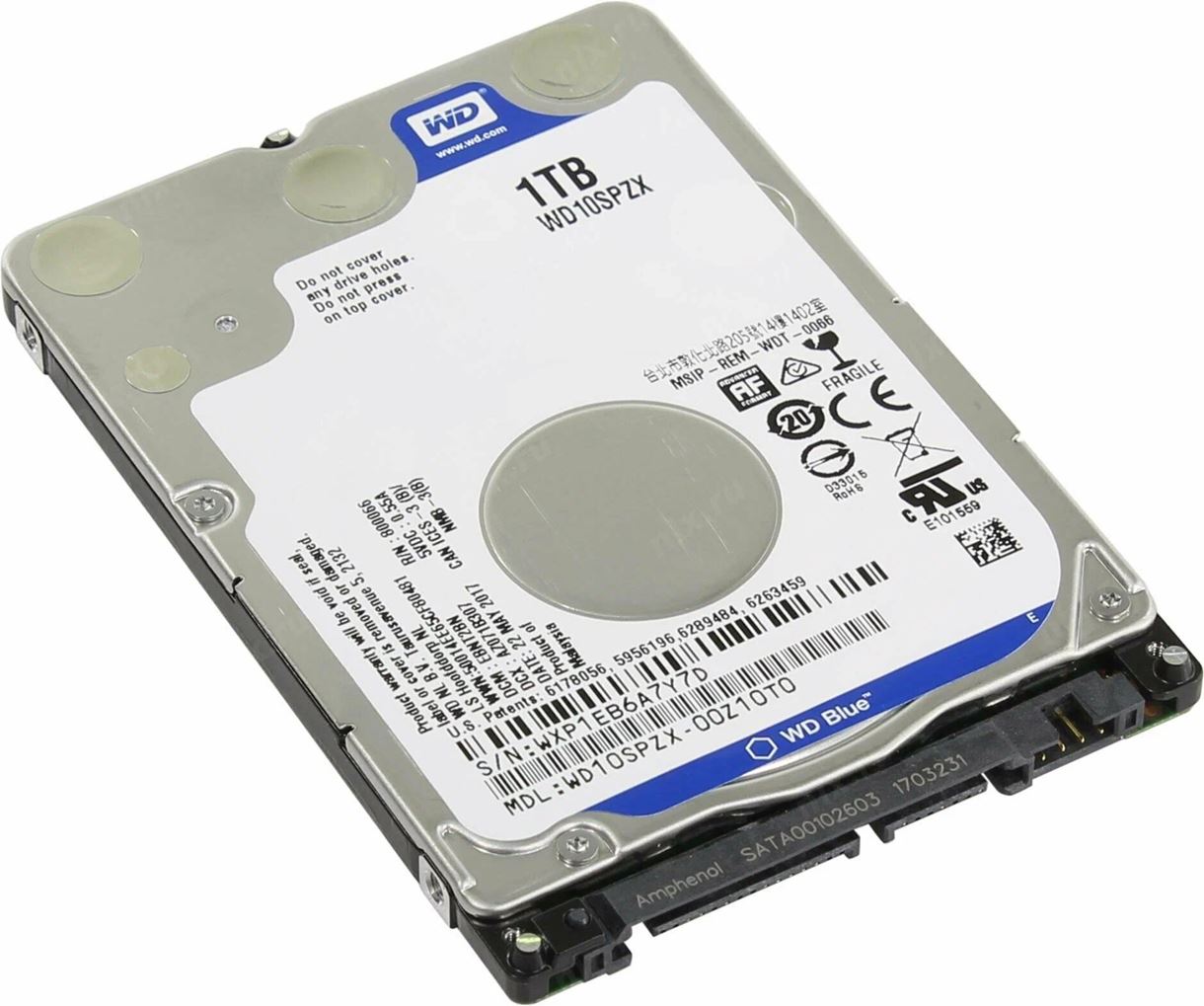 Жесткий диск Western Digital Blue 1TB 5400rpm 128MB 2.5 SATA III (WD10SPZX 7034)