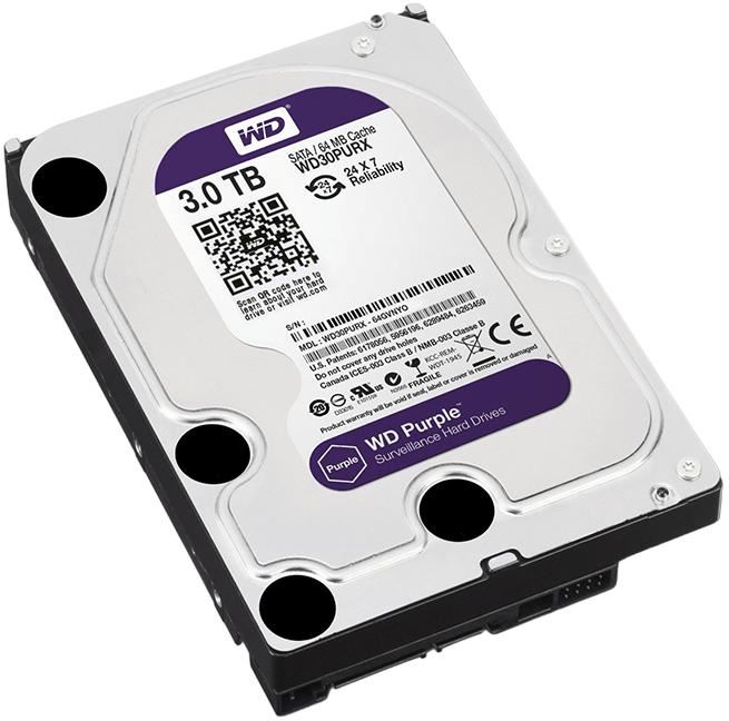 Жесткий диск Western Digital Purple 3TB 5400rpm 64MB 3.5 SATA III (WD30PURX 7102)