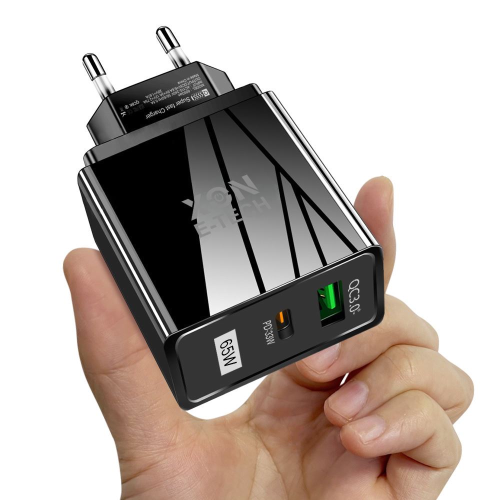 Зарядний пристрій XON PowerCharge 65W (PD33) USB Type-C (PCWA065033A1C1B 6037) Чорний