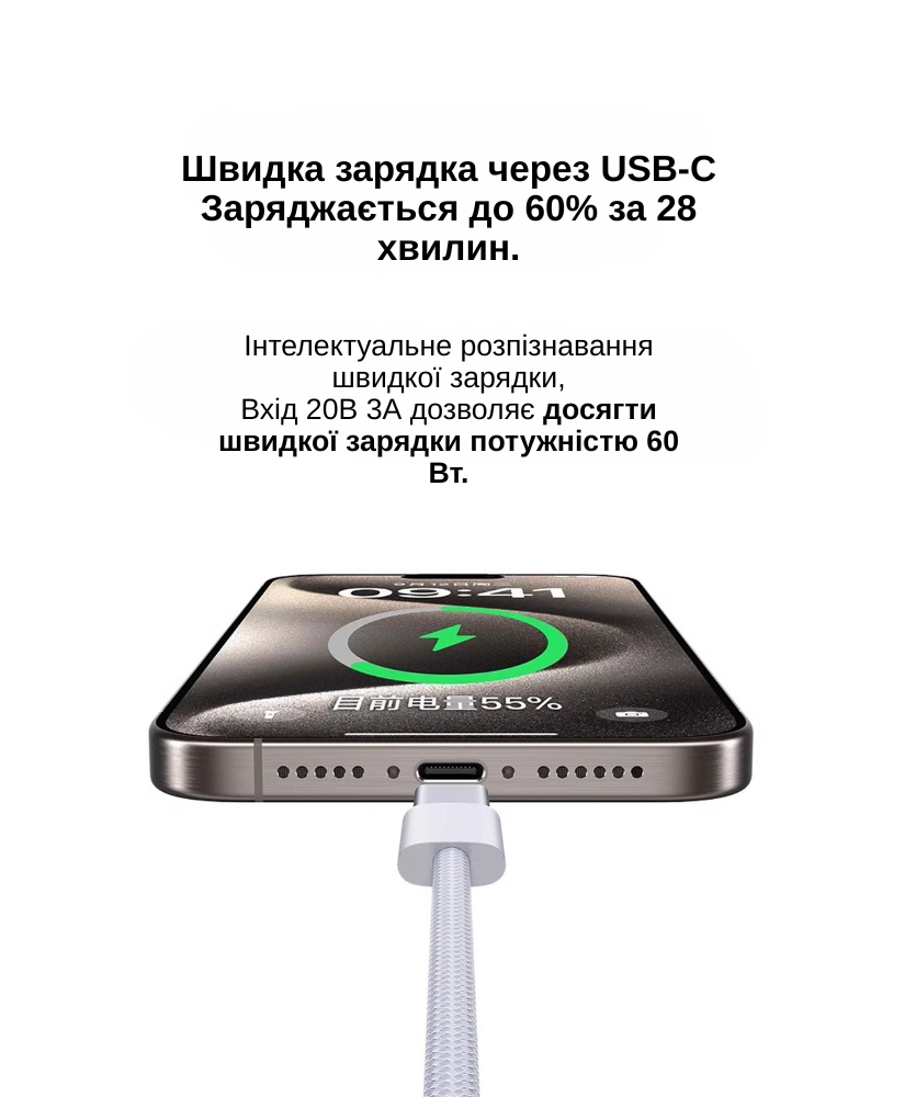 Кабель XON SmartCable Type-C - Type-C PD 60W 2м MaxCharge (SC602C6W2W 3299) Белый