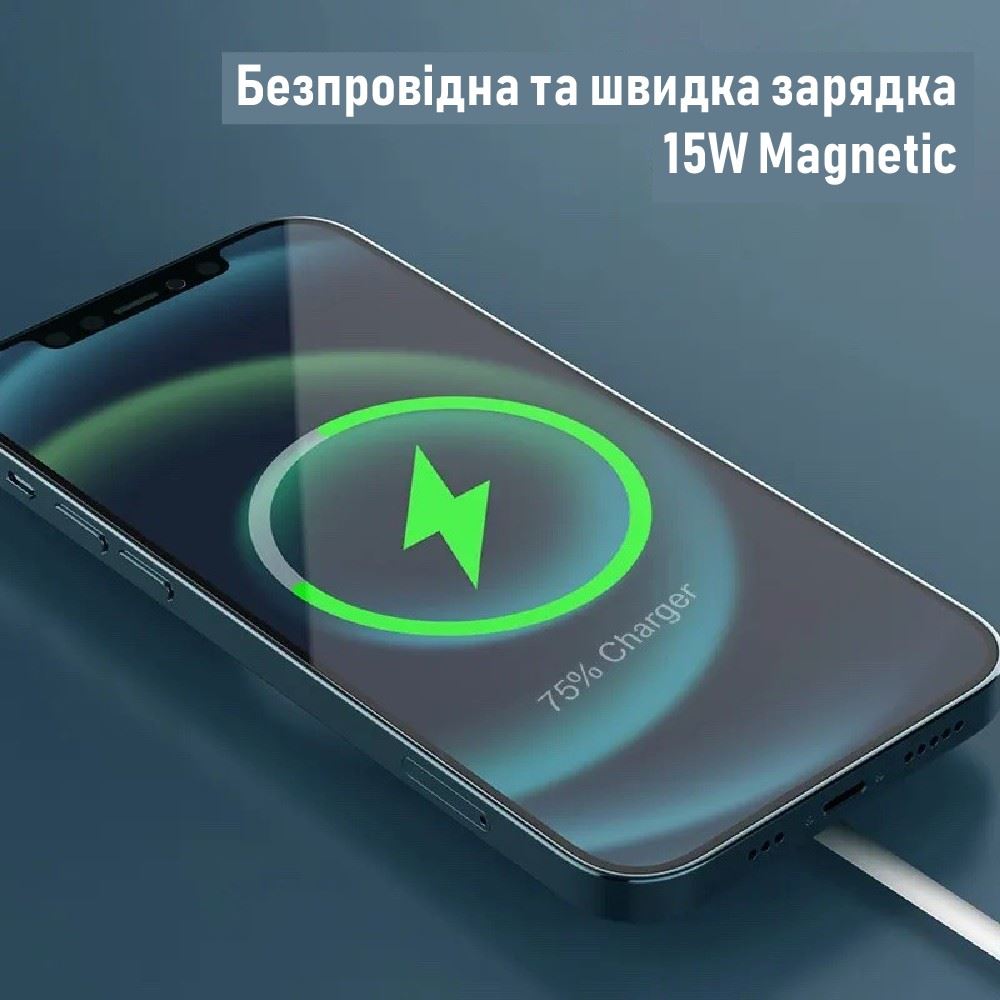 Бездротовий зарядний пристрій XON AirCharge MagSafe M1 (USB Type-C) для смартфонів (15W) White (AM1CW 432)