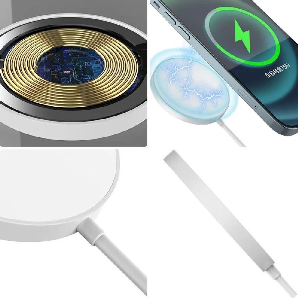 Бездротовий зарядний пристрій XON AirCharge MagSafe M1 (USB Type-C) для смартфонів (15W) White (AM1CW 432)