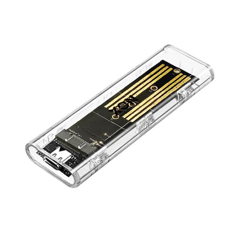 Зовнішня кишеня з дисплеєм XON MemoryCase для M.2 NGFF (SATA) USB 3.1 Type-C (XSC4C13NG1PT 2124) Прозора