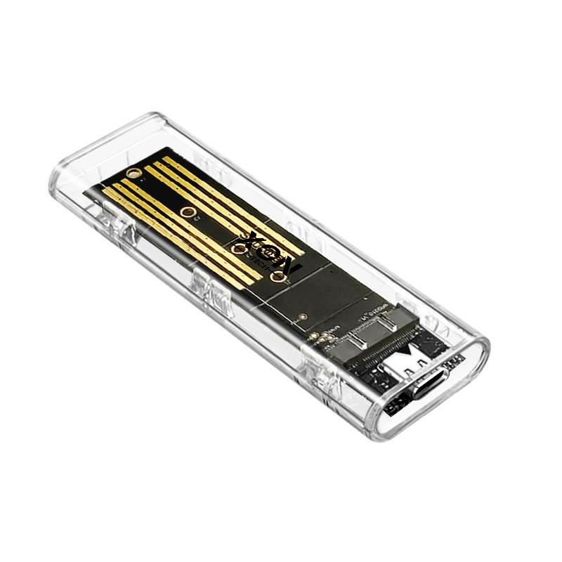 Зовнішня кишеня з дисплеєм XON MemoryCase для M.2 NGFF (SATA) USB 3.1 Type-C (XSC4C13NG1PT 2124) Прозора