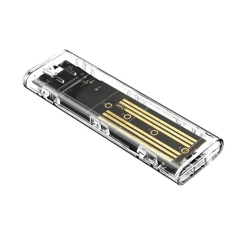 Зовнішня кишеня з дисплеєм XON MemoryCase для M.2 NGFF (SATA) USB 3.1 Type-C (XSC4C13NG1PT 2124) Прозора