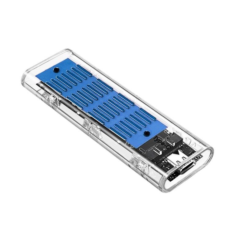 Зовнішня кишеня з радіатором XON MemoryCase для M.2 NGFF (SATA) USB 3.1 Type-C (XSC5C13NG1PT 2131) Прозора