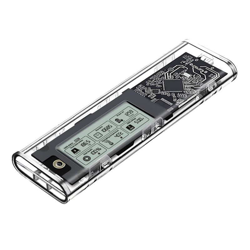 Зовнішня кишеня з дисплеєм XON MemoryCase для M.2 NVMe (PCIe) USB 3.1 Type-C (XSC4C13NV1PT 2148) Прозора