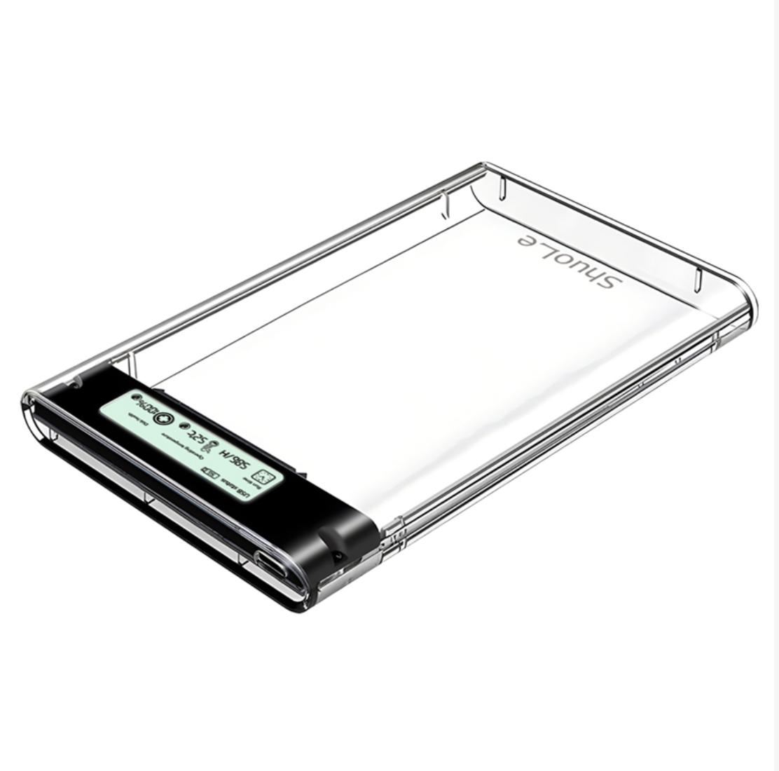 Зовнішня кишеня з дисплеєм XON MemoryCase для 2.5" SATA HDD/SSD USB 3.1 Type-C (XHC2C13S21PT 2209) Прозора