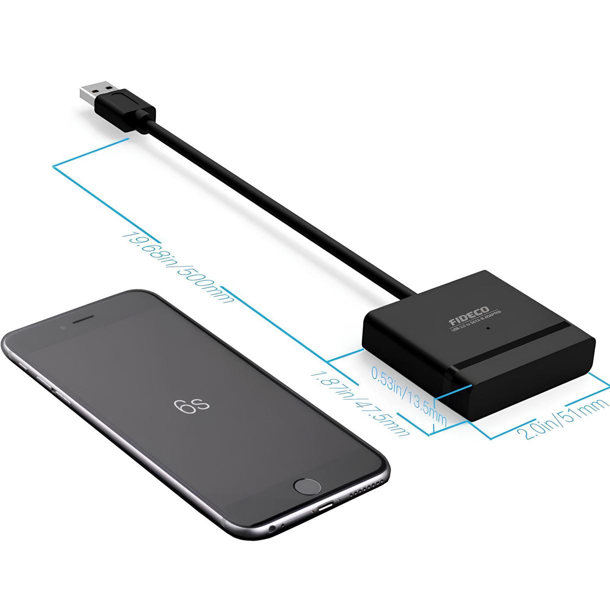 Адаптер Fideco для 2.5" SATA HDD/SSD USB 3.0 (FMC1WA0SA1PB 2667) Чорна