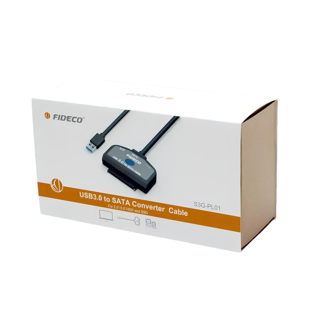 Адаптер Fideco з живленням для 2.5"/3.5" SATA HDD/SSD USB 3.0 (FMC2PA0SA1PB 2681) Чорна