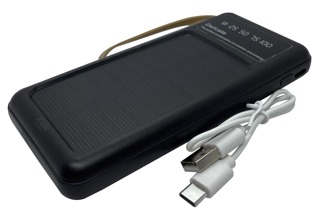 Портативная батарея 10000 mAh с функцией зарядки от солнечной энергии XON PowerBank SolarLink (SC1S 3227) Черная