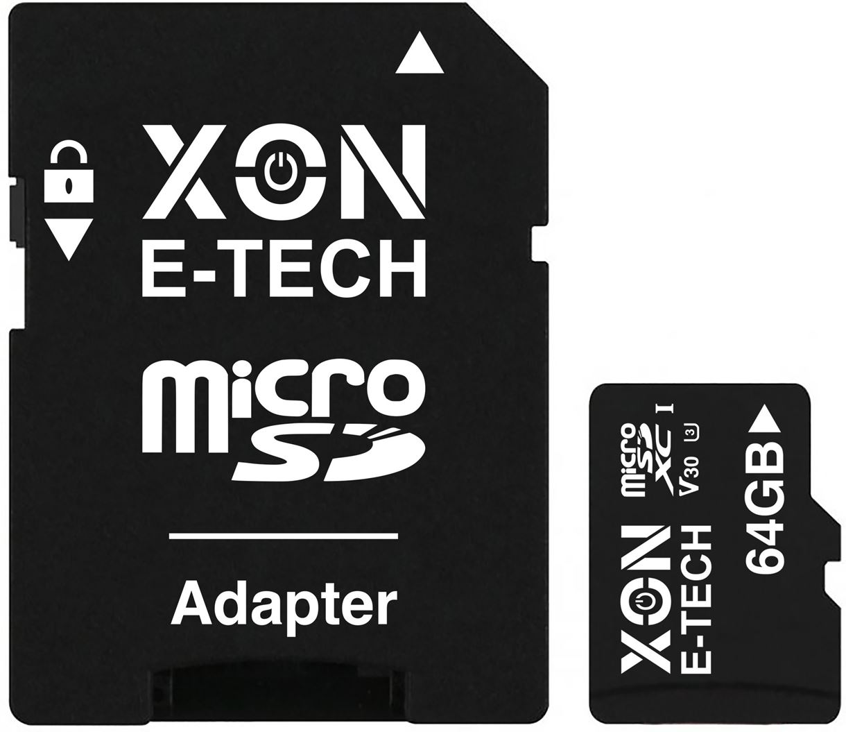 Карта памяти XON microSDXC 64GB Class 30 (V30) UHS-II/U3 + SD adapter (MCSX3064BA)