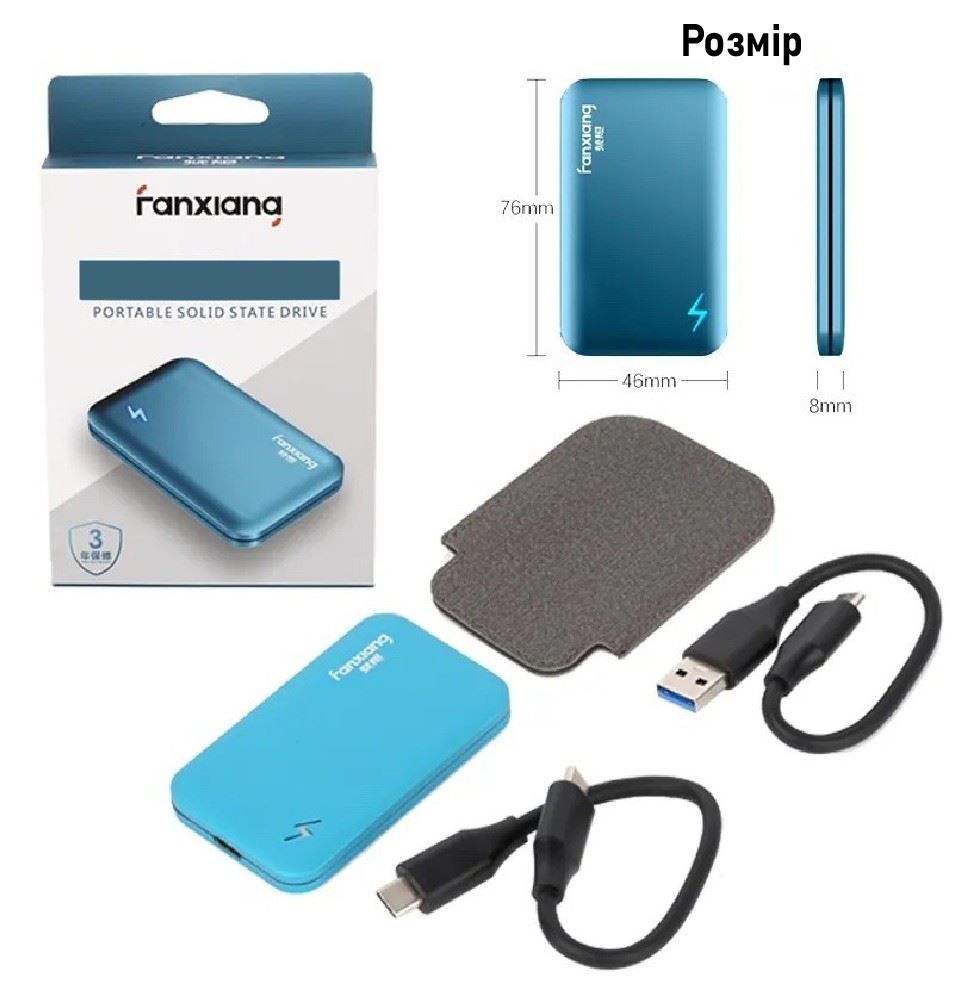 XON Portable SSD X1 2TB USB 3.2 Gen2 Type-C (XSSD2032CB) Blue