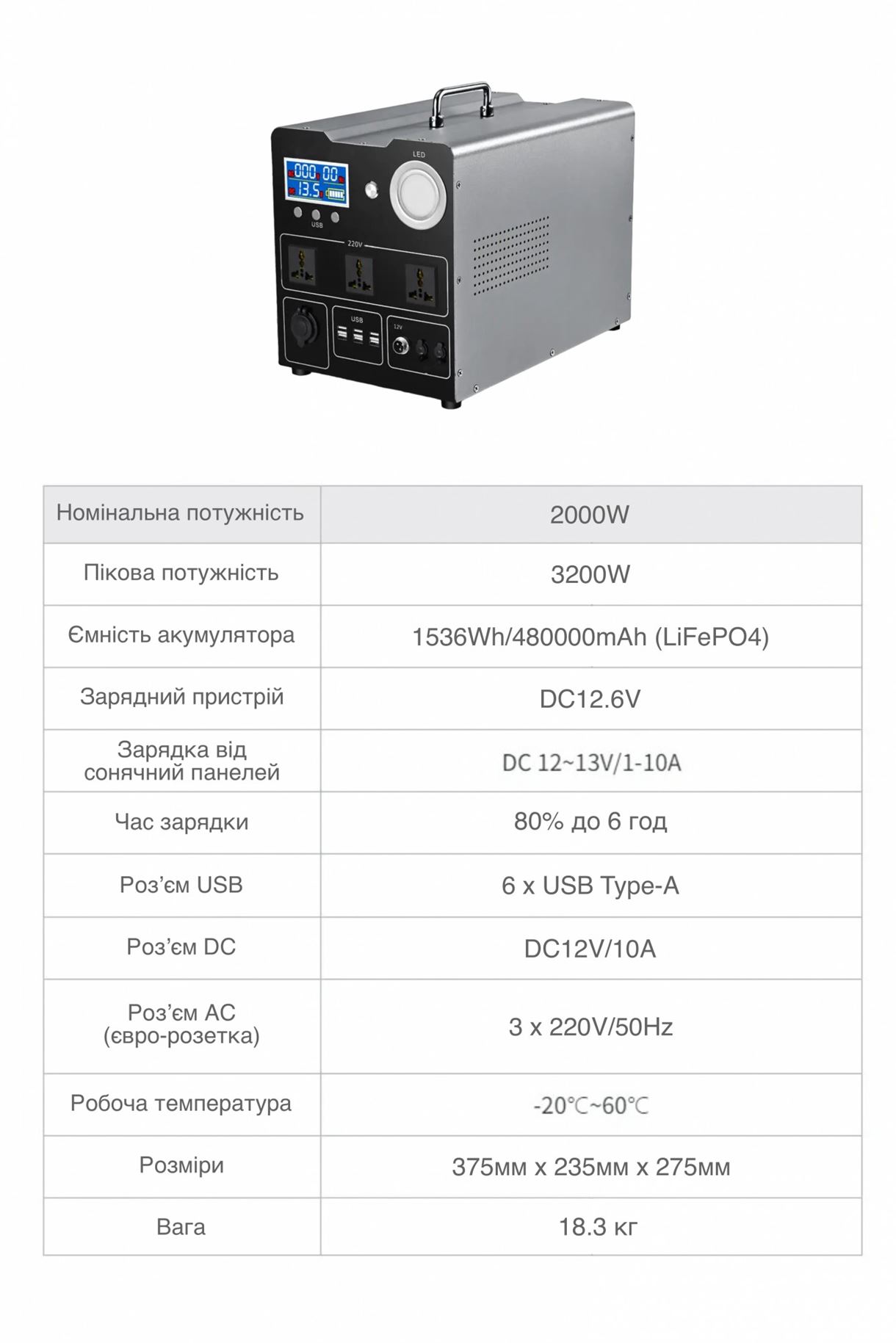 Зарядна станція XON 1792Вт*год 2000Вт PowerStation XE2017 (PSXE200179B)