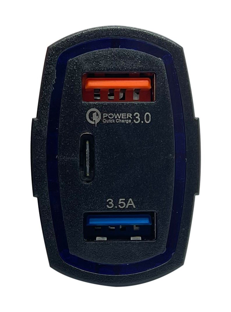 Автомобільний зарядний пристрій XON UniLink Type-C 15W (PD15) + QC3.0 + 5V/3.1A Black (CU2A1C30QB 3425)