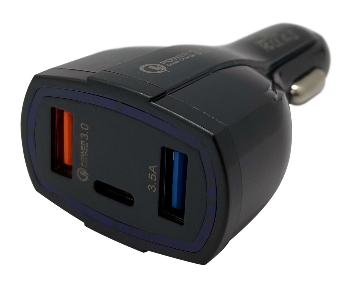 Автомобільний зарядний пристрій XON UniLink Type-C 15W (PD15) + QC3.0 + 5V/3.1A Black (CU2A1C30QB 3425)