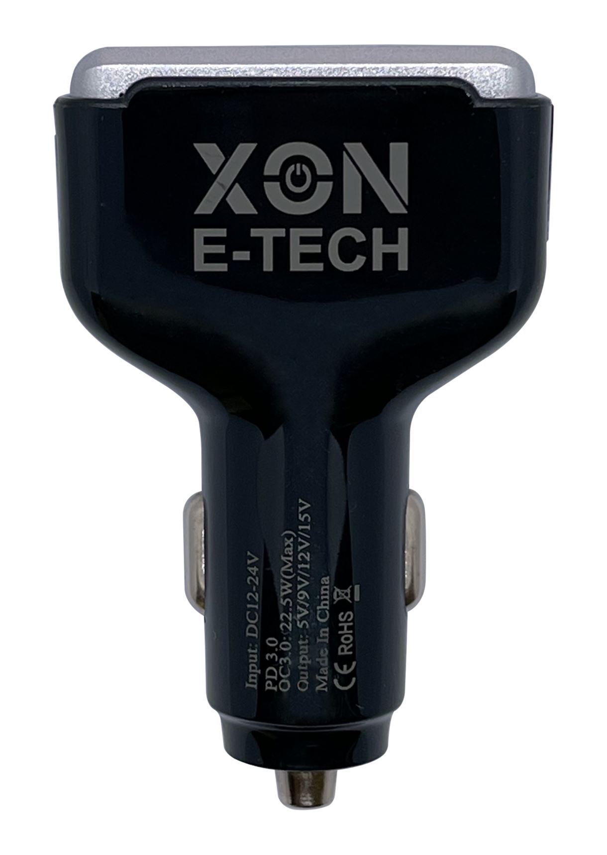 Автомобильное зарядное устройство XON MaxCharge Type-C 82.5W (2 x Type-C PD30 + Type-A 15V/1.5A) Black (CM1A2C82WB 3500)