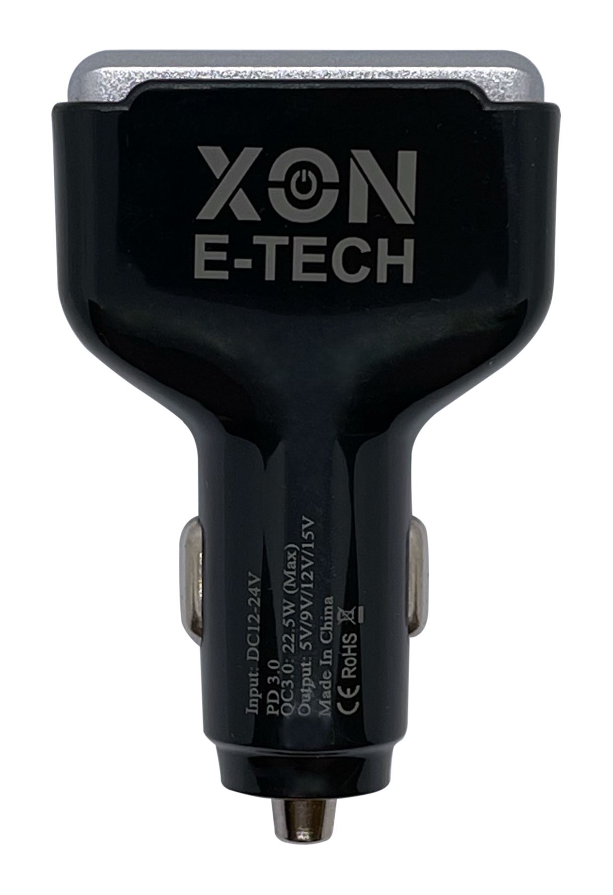 Автомобильное зарядное устройство XON MaxCharge Type-C 75W (Type-C PD30 + 2 x Type-A 15V/1.5A) Black (CM2A1C75WB 3517)