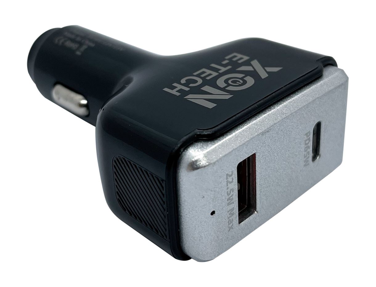 Автомобильное зарядное устройство XON MaxCharge Type-C 87.5W (Type-C PD65 + Type-A 15V/1.5A) Black (SC42CL6W1B 3524)