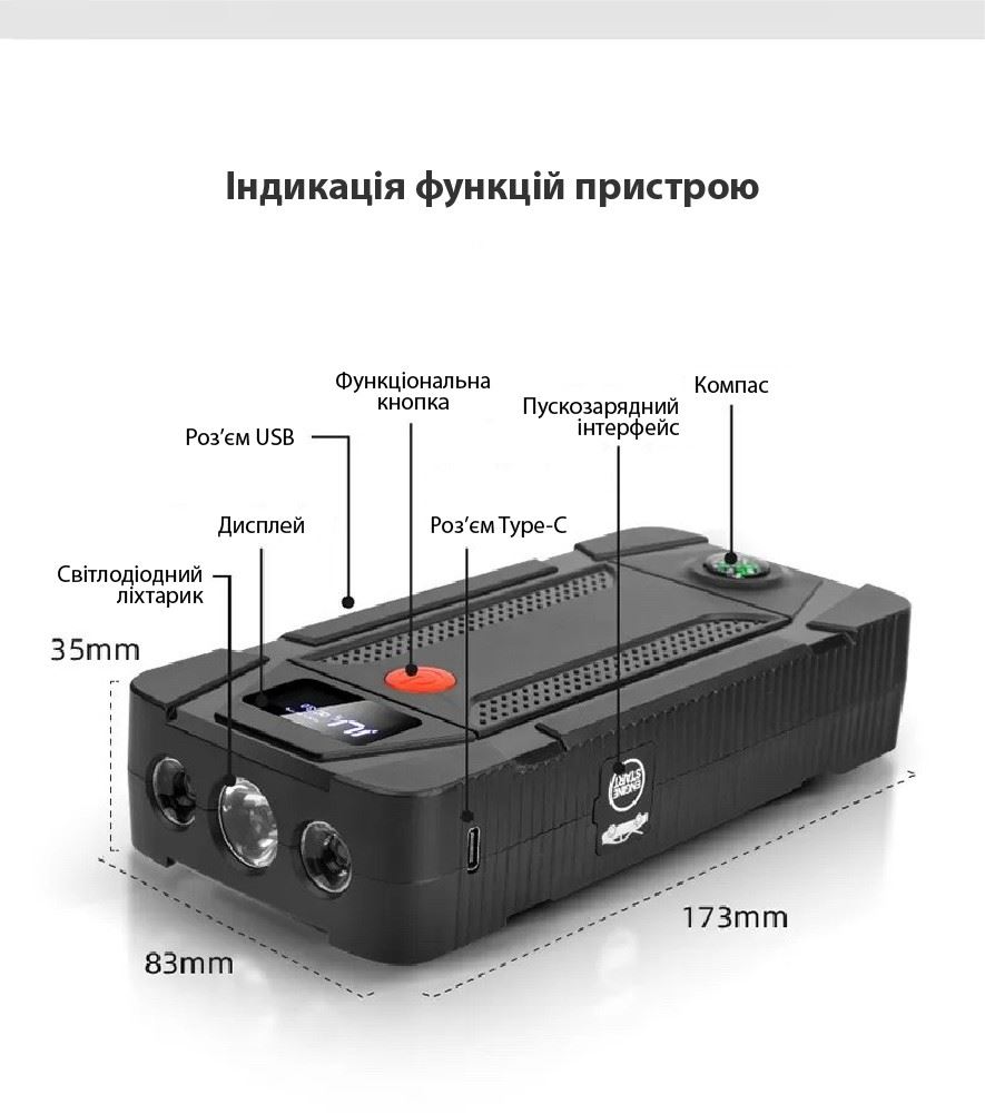 Портативна батарея XON PowerBank AutoCharge (TC1N) 12000 mAh Black