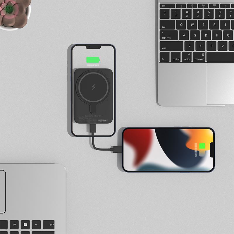 Портативна бездротова батарея XON PowerBank Magsafe 5000 mAh Black