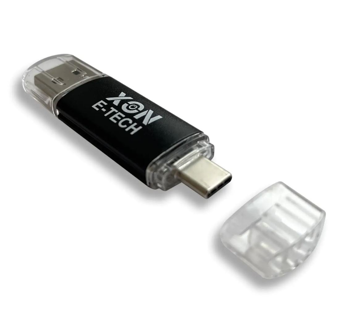Флеш-накопичувач XON FlashDrive DuoConnect 128GB (USB 3.0 + USB Type-C) Чорний (FX3DX128MB 7577)