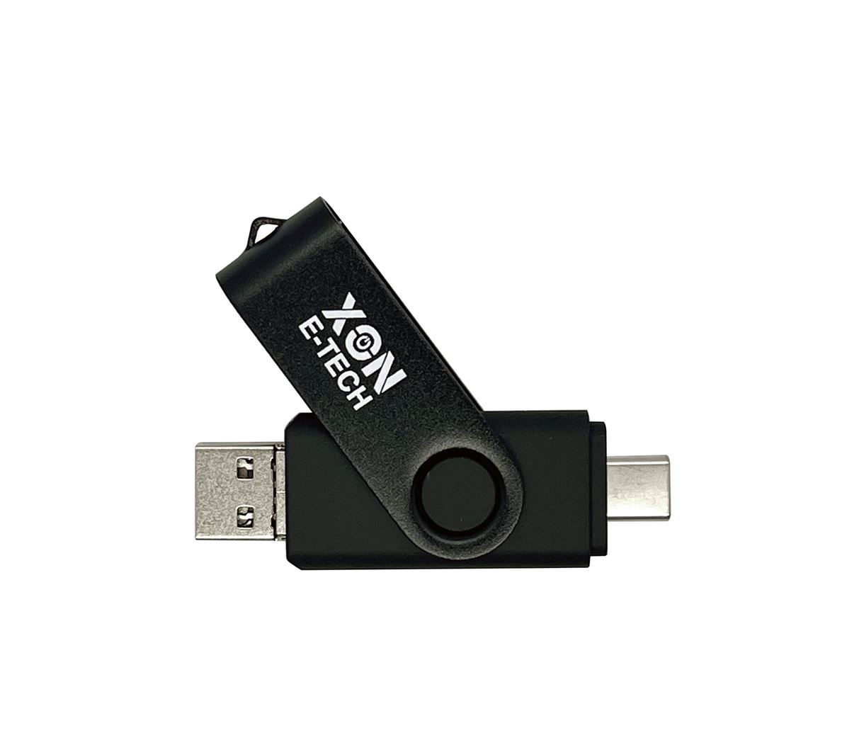 Флеш-накопичувач XON FlashDrive MultiConnect 128GB (USB 2.0 + USB Type-C + MicroUSB) Чорний (FX2M128PB 7645)