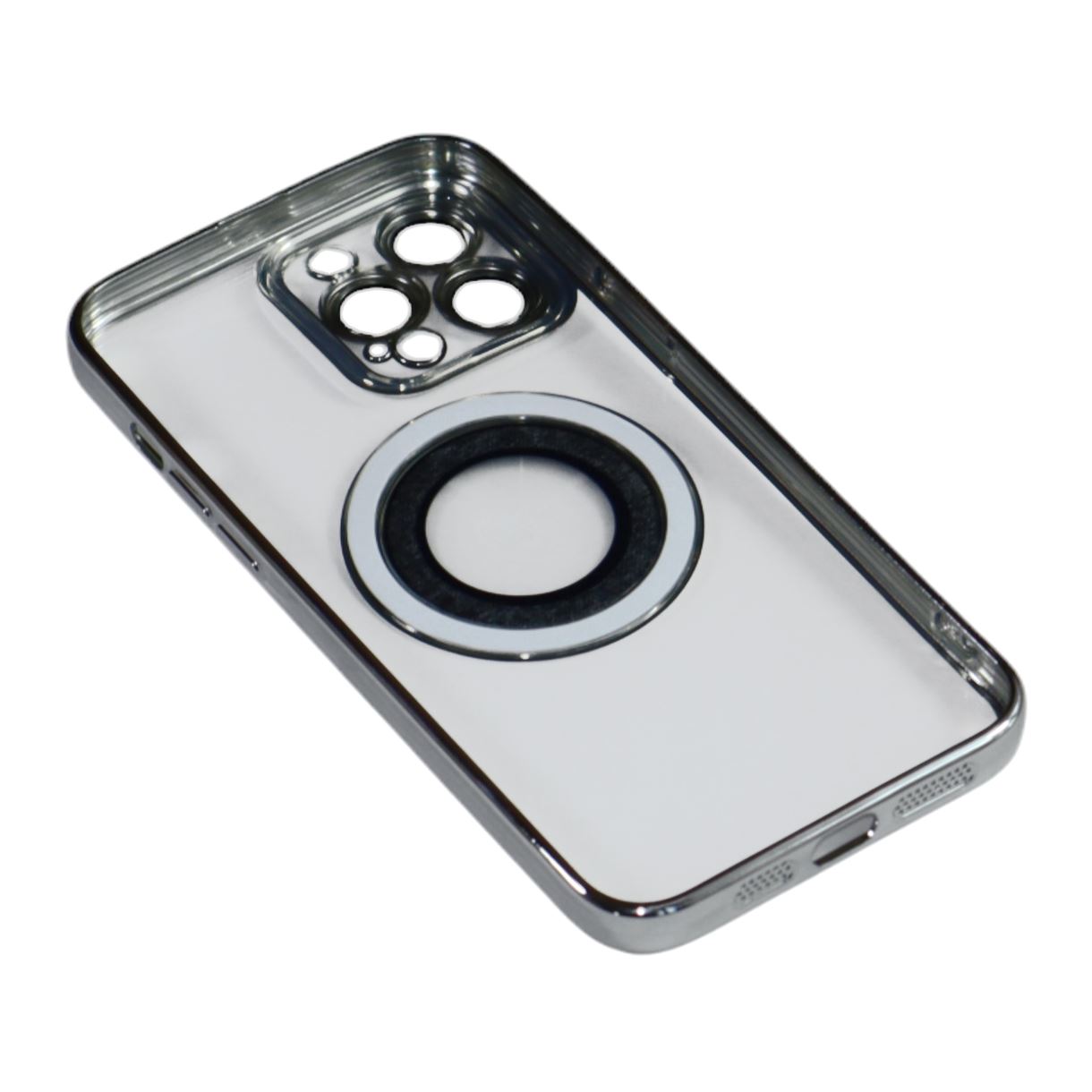Магнитный чехол XON PhoneCase Magnetic для iPhone 13 Pro Max (PCMC1113400G 68079) Серый/Прозрачный
