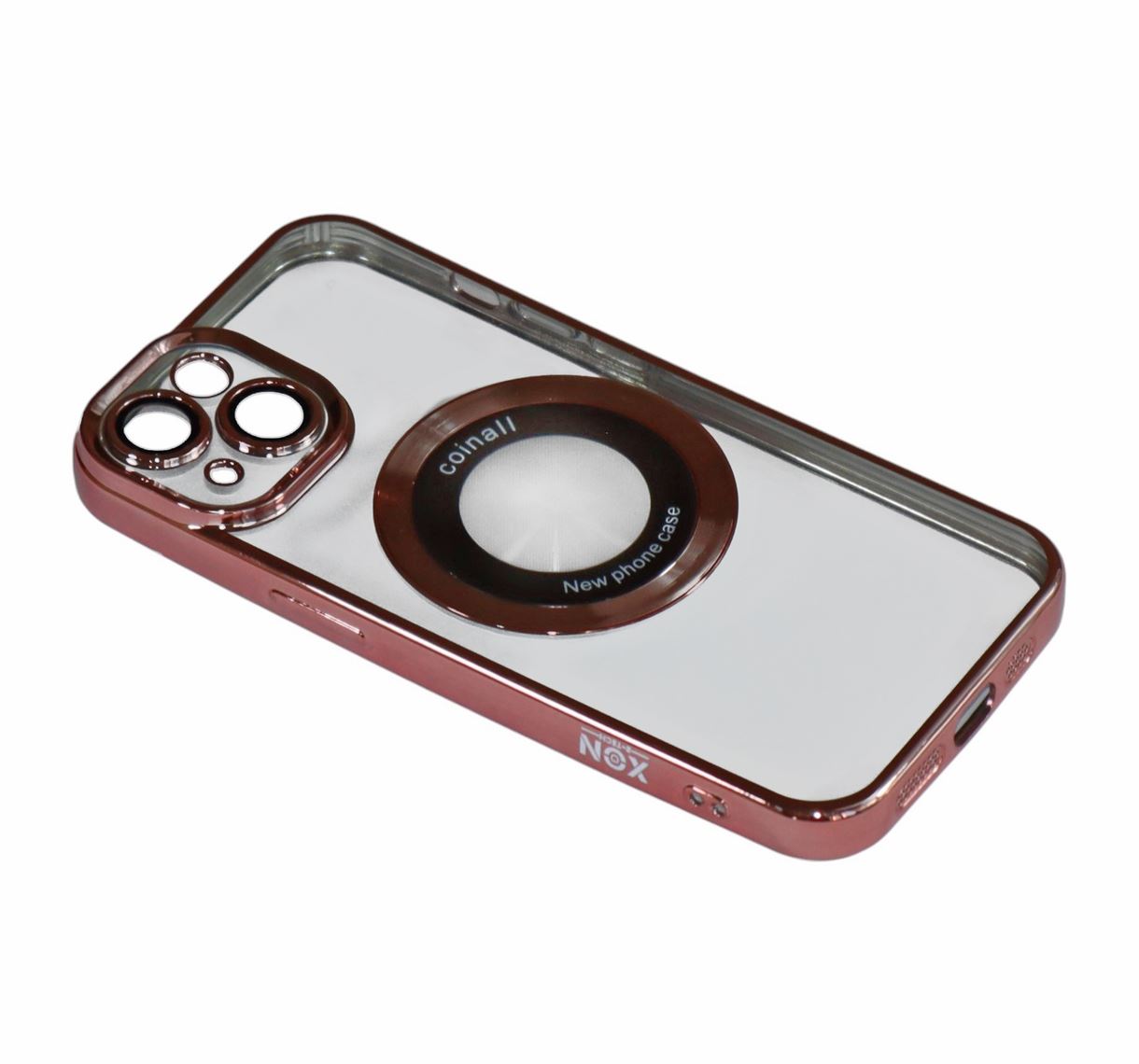 Магнитный чехол XON PhoneCase Magnetic для iPhone 14 (PCMC1114100P 8215) Розовый/Прозрачный