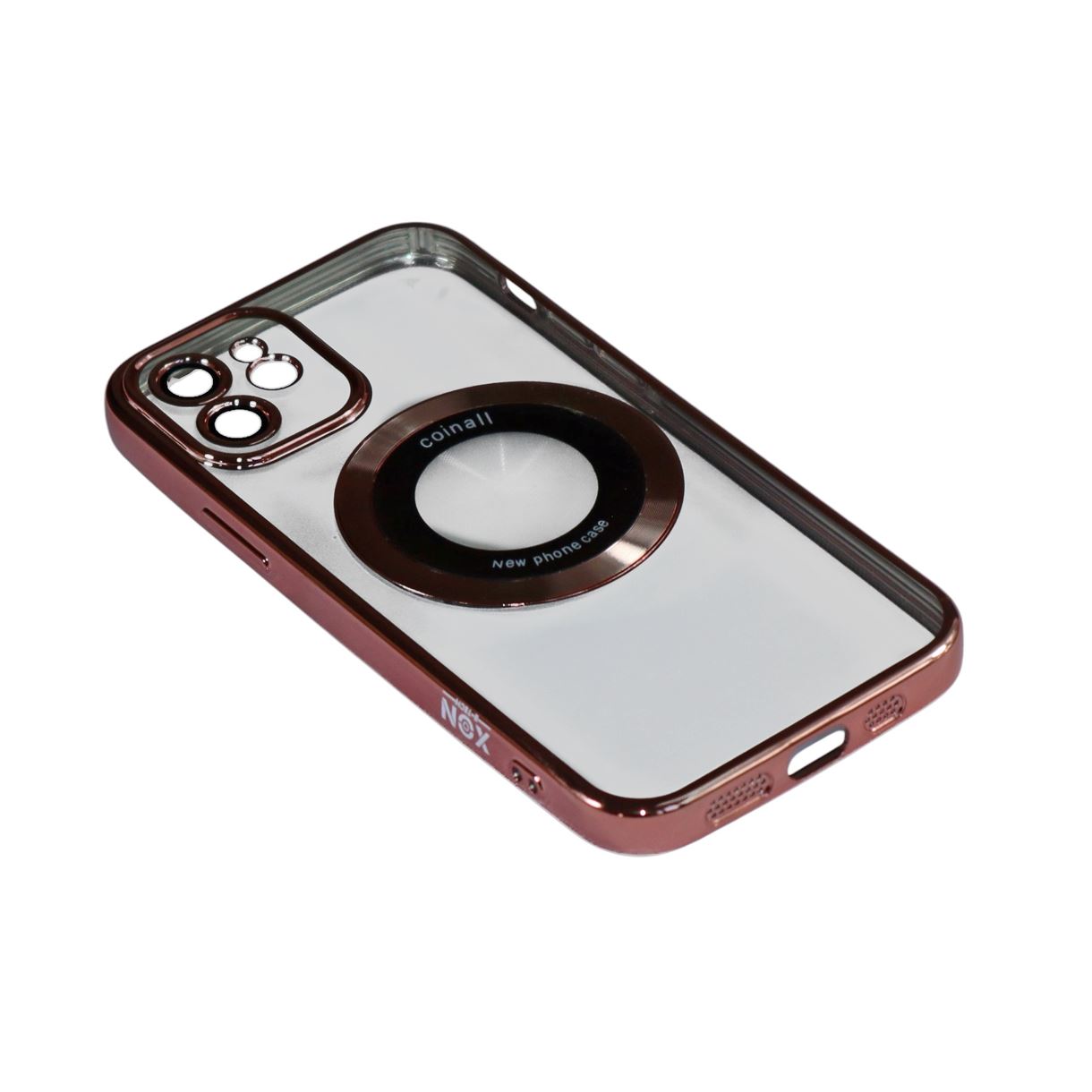 Магнитный чехол XON PhoneCase Magnetic для iPhone 12 (PCMC1112100P 8284) Розовый/Прозрачный